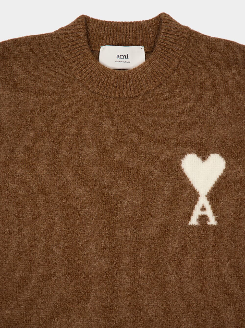 Hazelnut Brown Alpaca Ami De Coeur Crewneck Sweater - Image 5