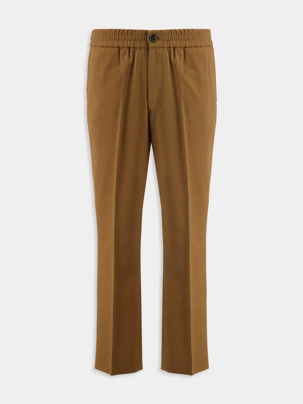 Hazelnut Brown Wool Elasticated Waist Trousers