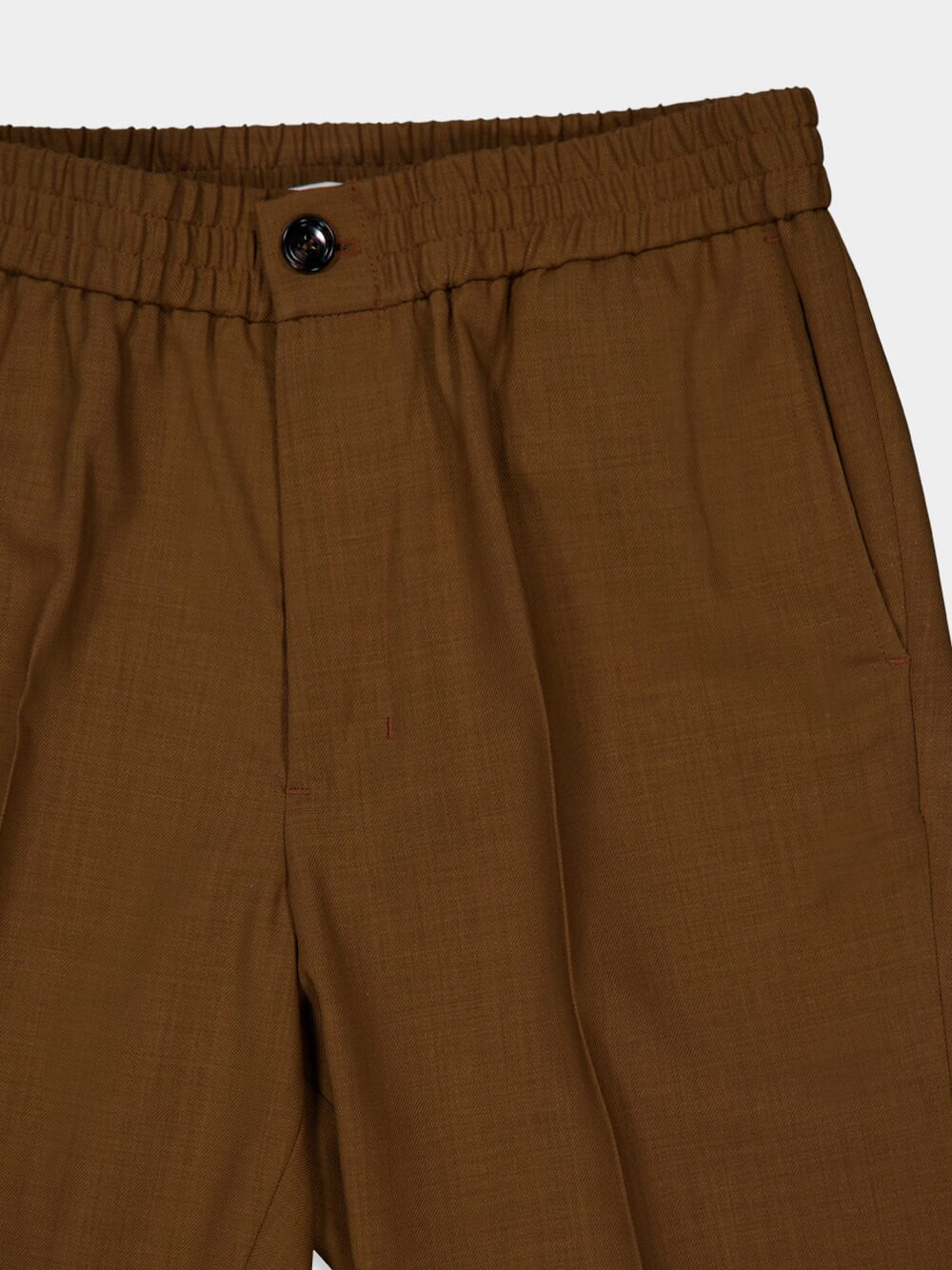 Hazelnut Brown Wool Elasticated Waist Trousers - Image 3