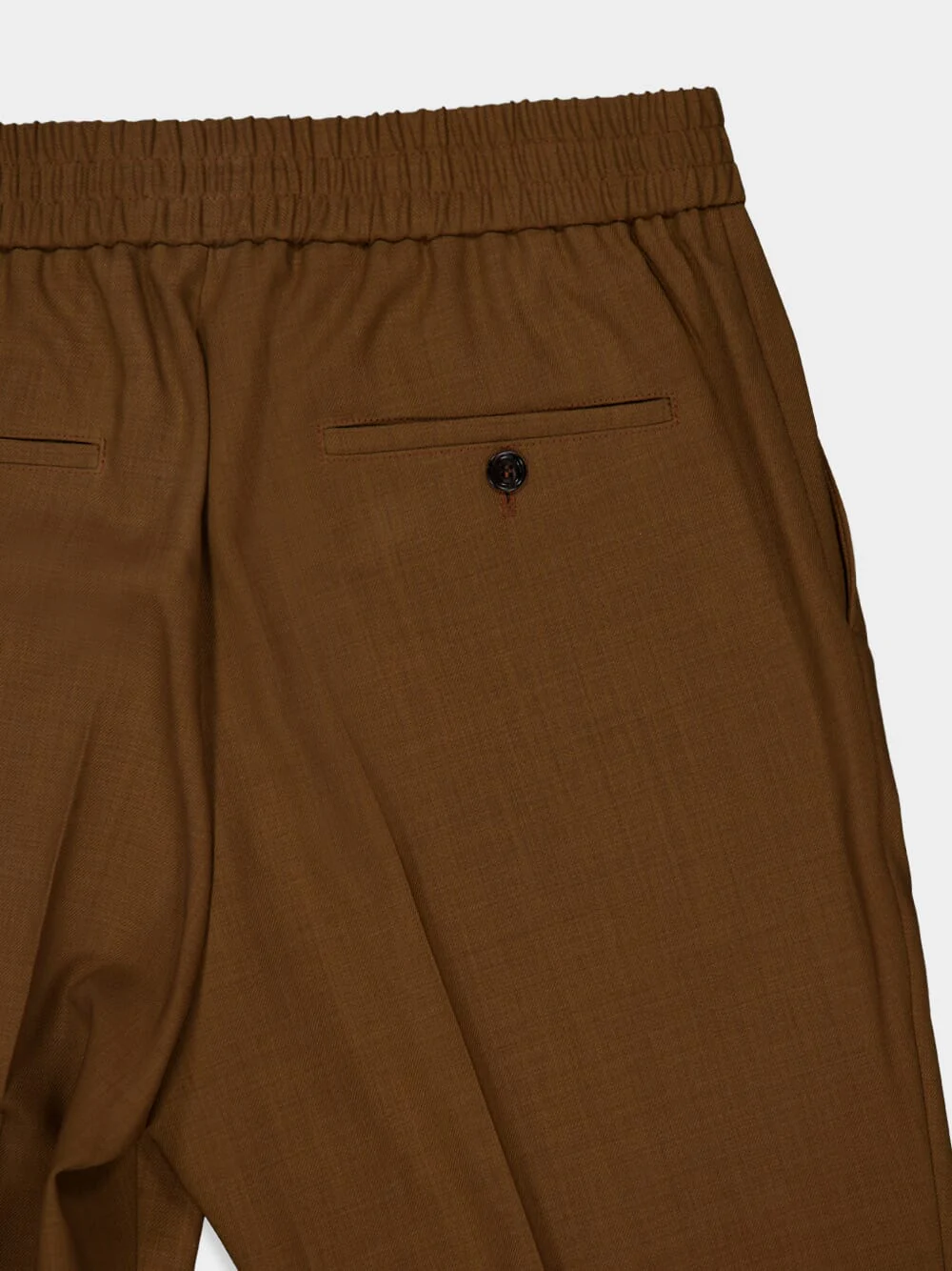 Hazelnut Brown Wool Elasticated Waist Trousers - Image 4