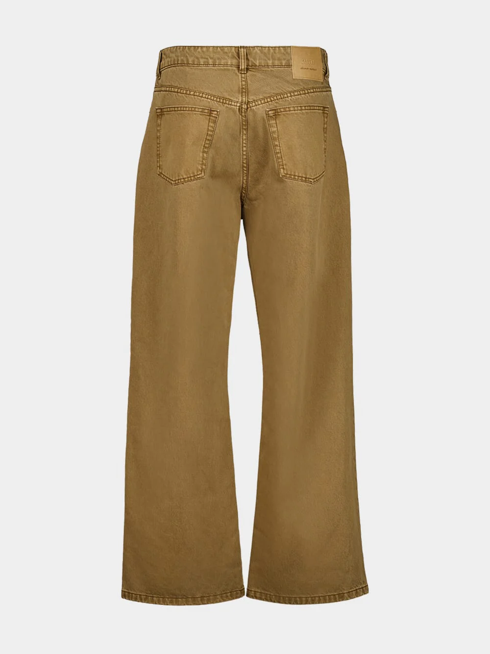 Hazelnut Cotton Wide-Leg Jeans - Image 3