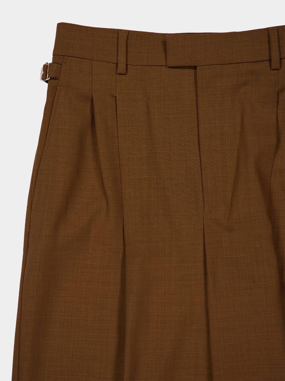 Hazelnut Wool High-Waist Wide Trousers - Image 5