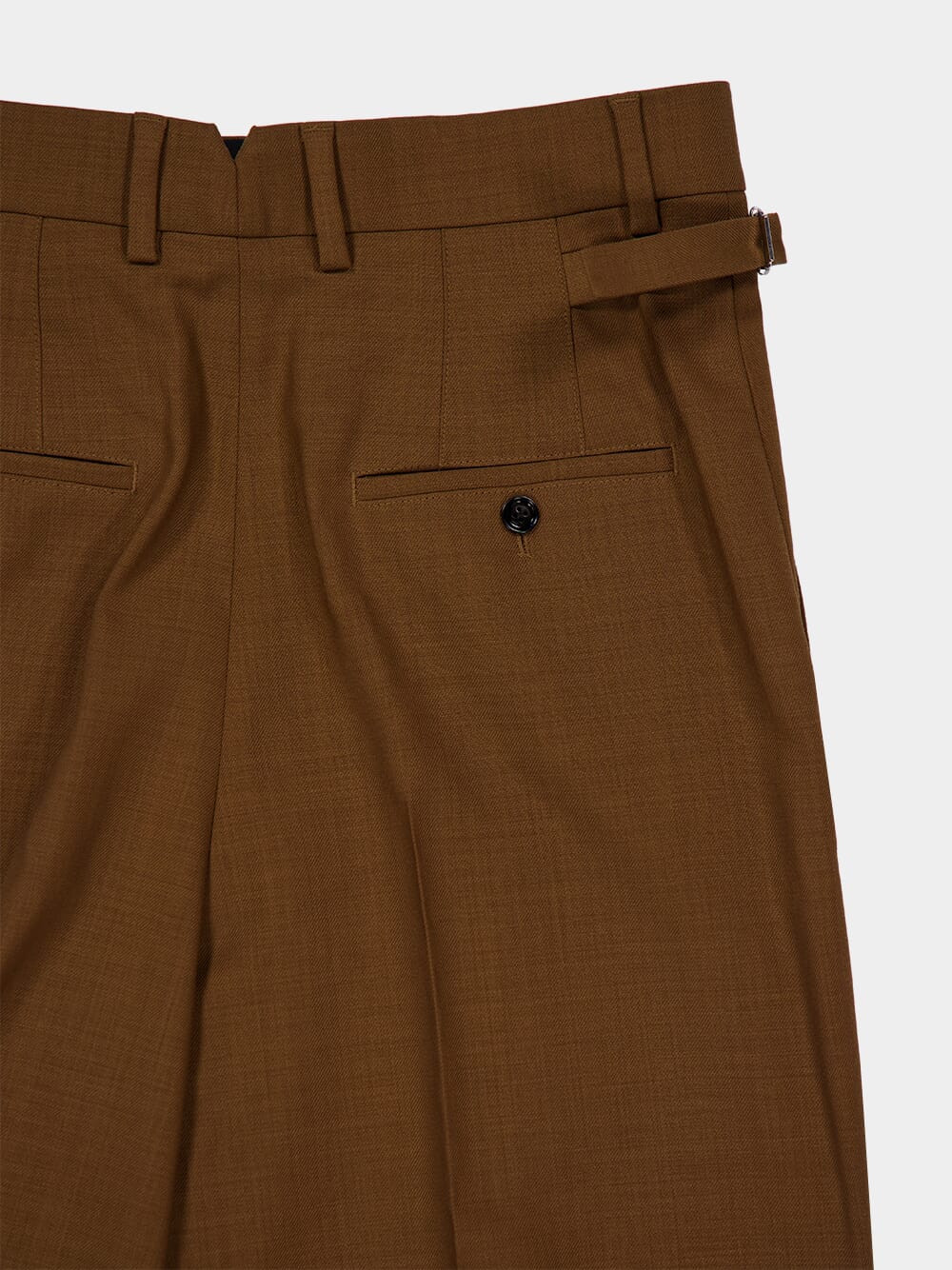Hazelnut Wool High-Waist Wide Trousers - Image 6