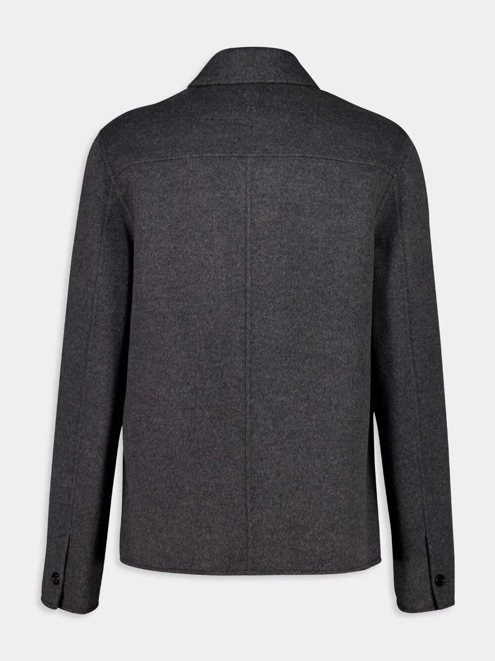 Heather Grey Wool Cashmere Boxy Jacket - Image 3