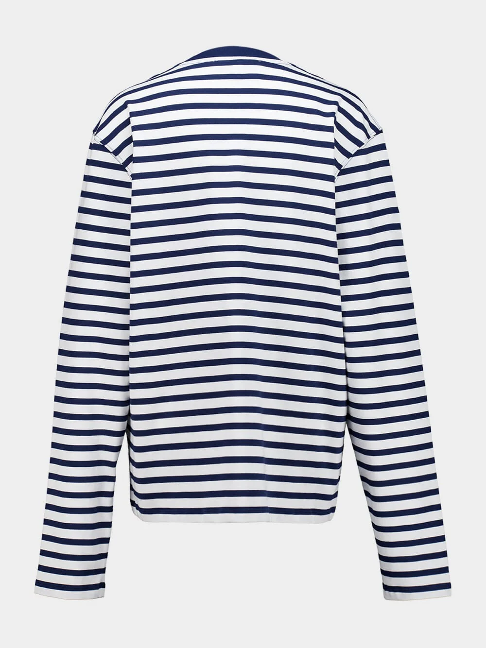 Ink Blue and White Cotton Marinière T-Shirt - Image 4
