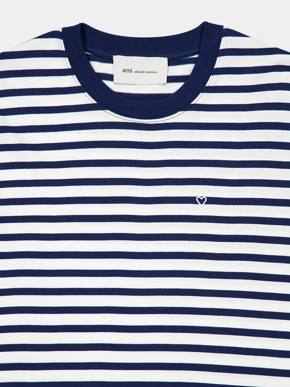 Ink Blue and White Cotton Marinière T-Shirt - Image 5