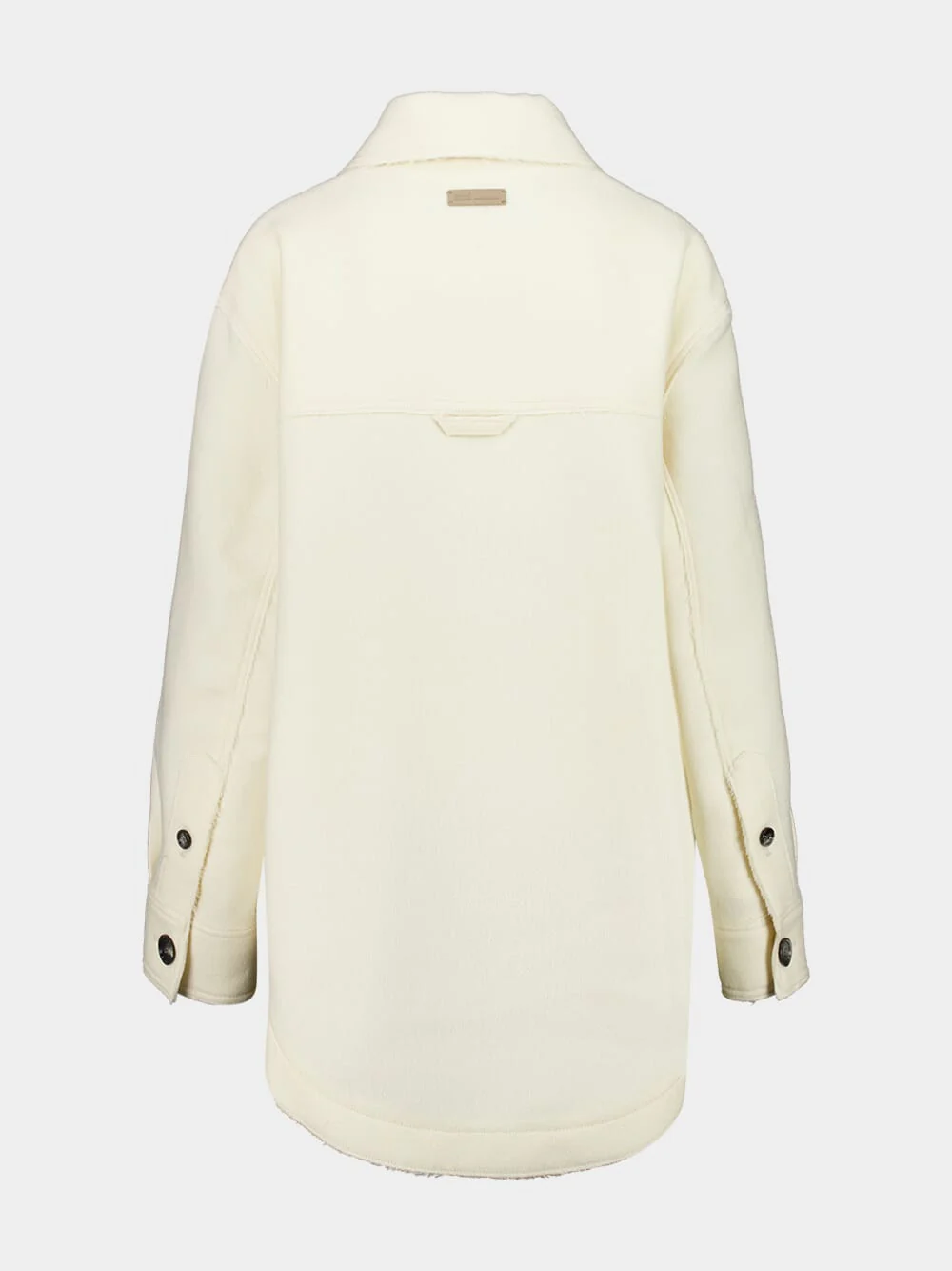 Ivory Boiled Wool Buttoned Jacket - Image 2