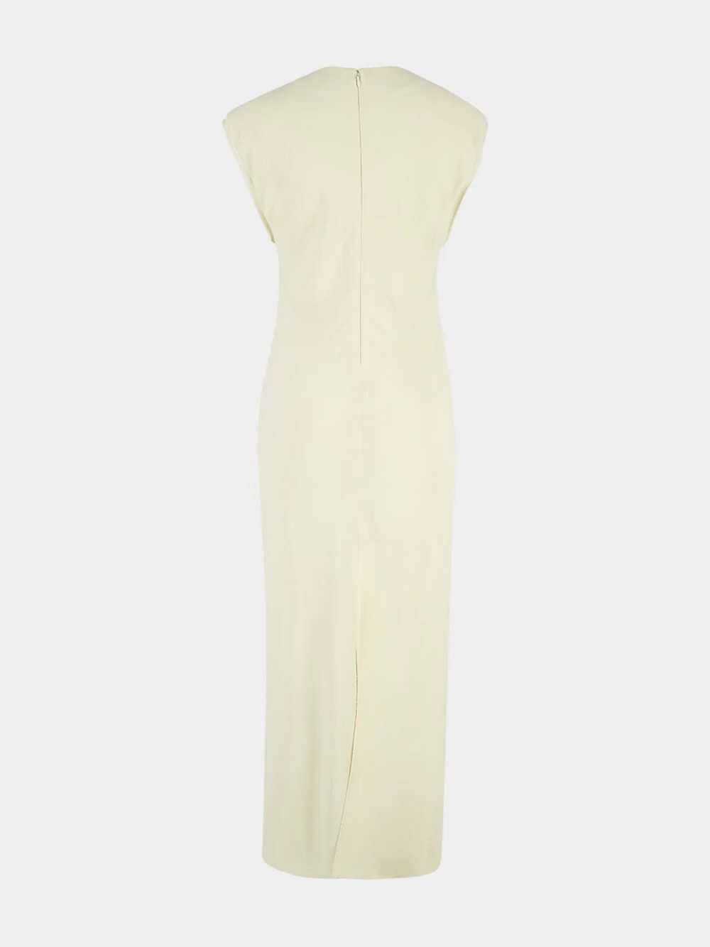 Ivory Long Raw Edge Details Dress - Image 2