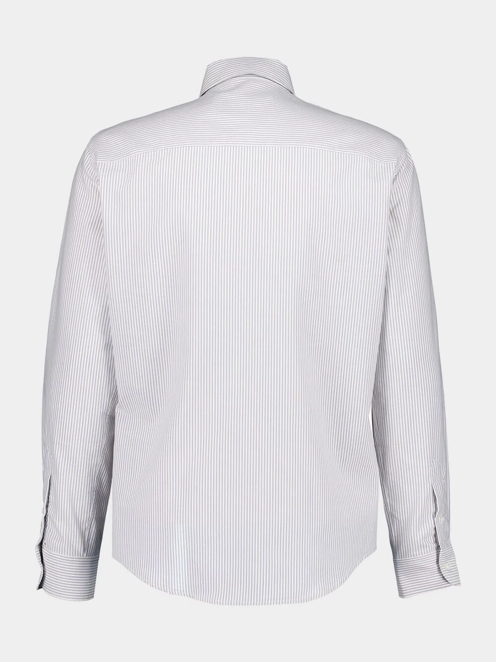 Light Blue and White Striped Button Down Cotton Shirt - Image 2