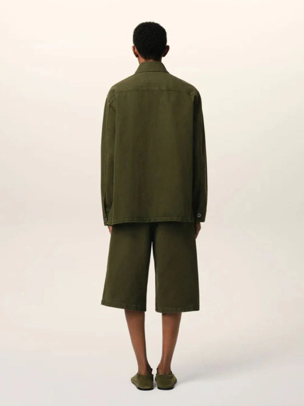 Loden Green Cotton Overshirt - Image 4