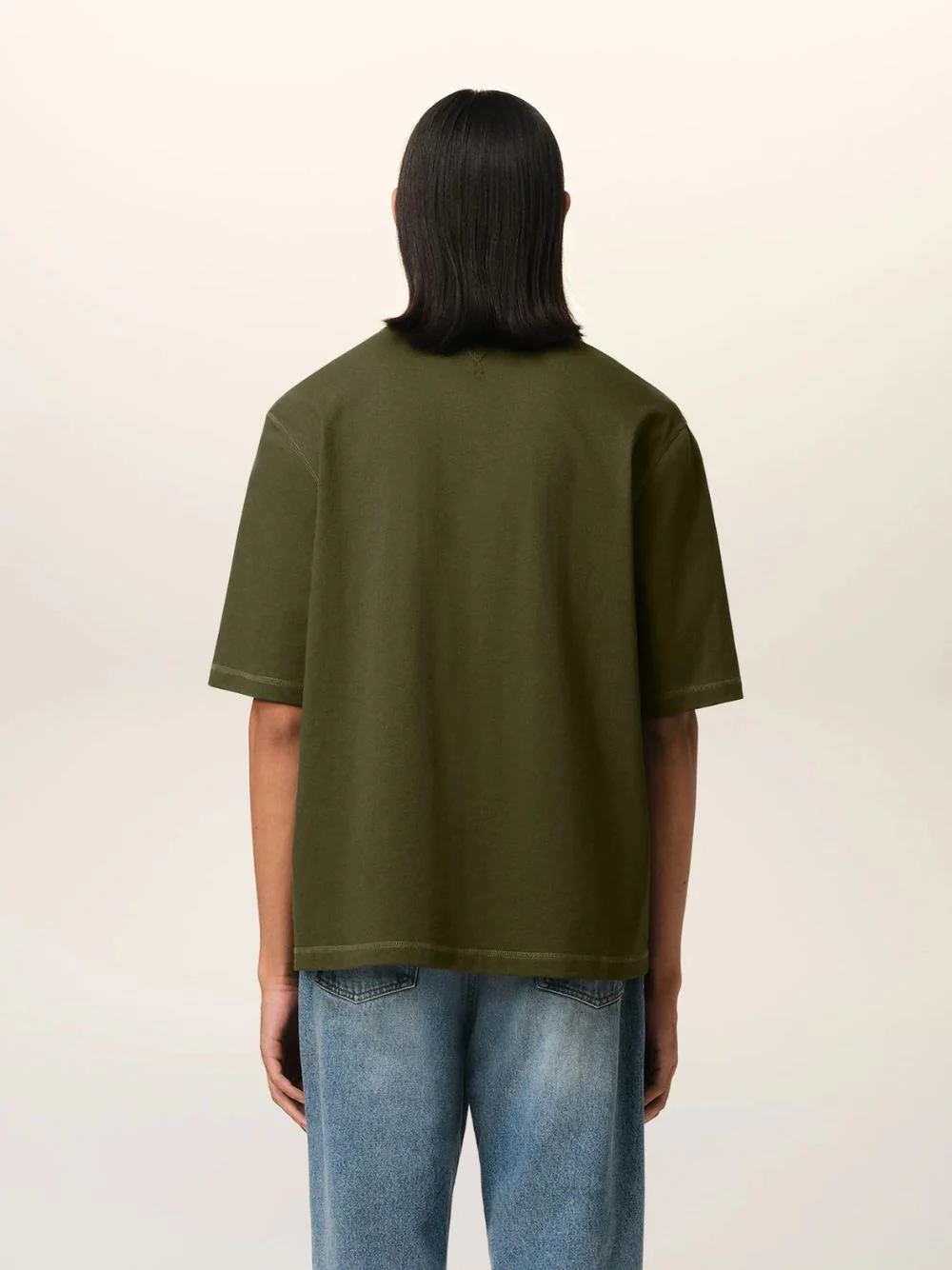 Loden Green Oversized Cotton T-Shirt - Image 4