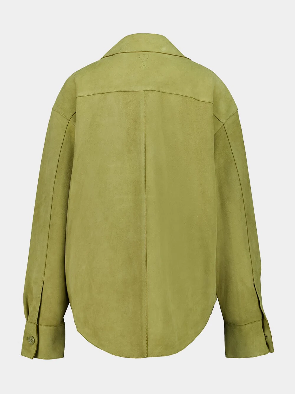 Matcha Green Goat Suede Leather Overshirt - Image 2