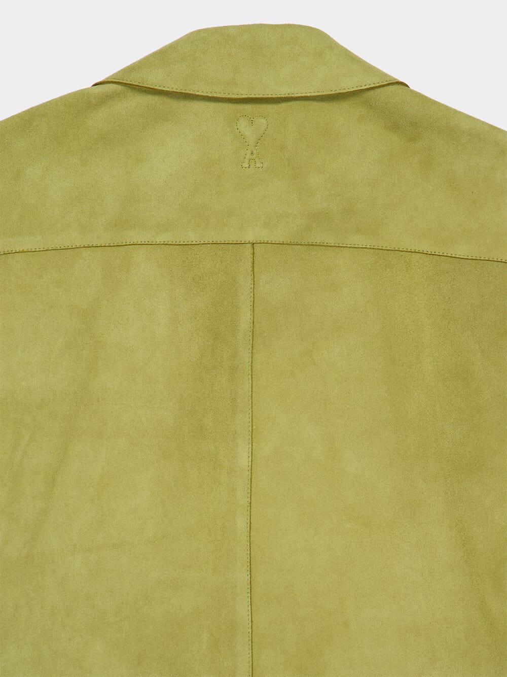 Matcha Green Goat Suede Leather Overshirt - Image 4