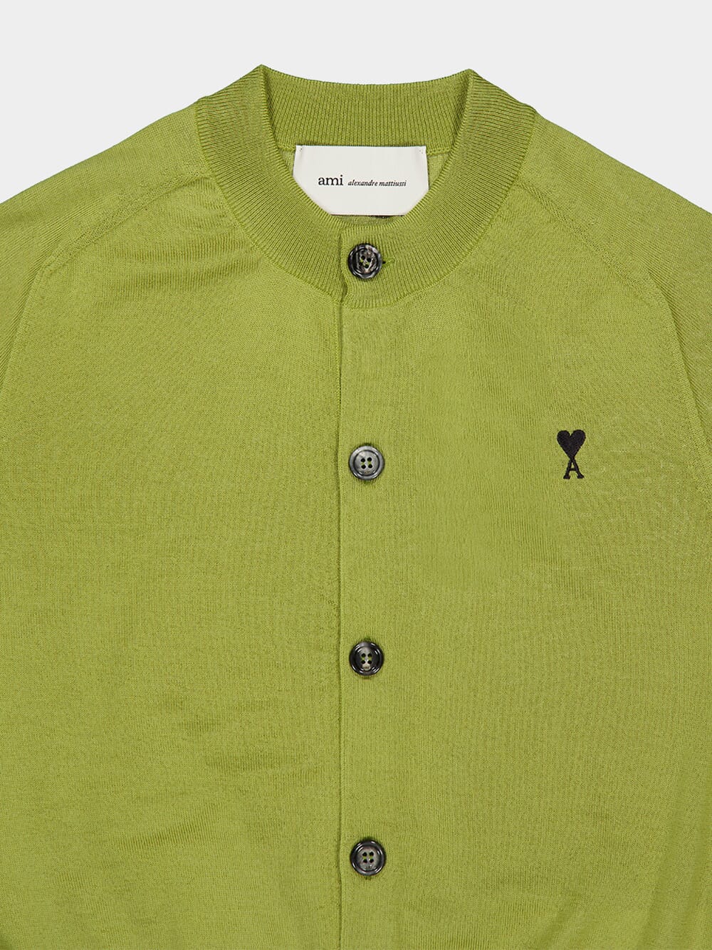 Matcha Green Short-Sleeve Merino Wool Cardigan - Image 3