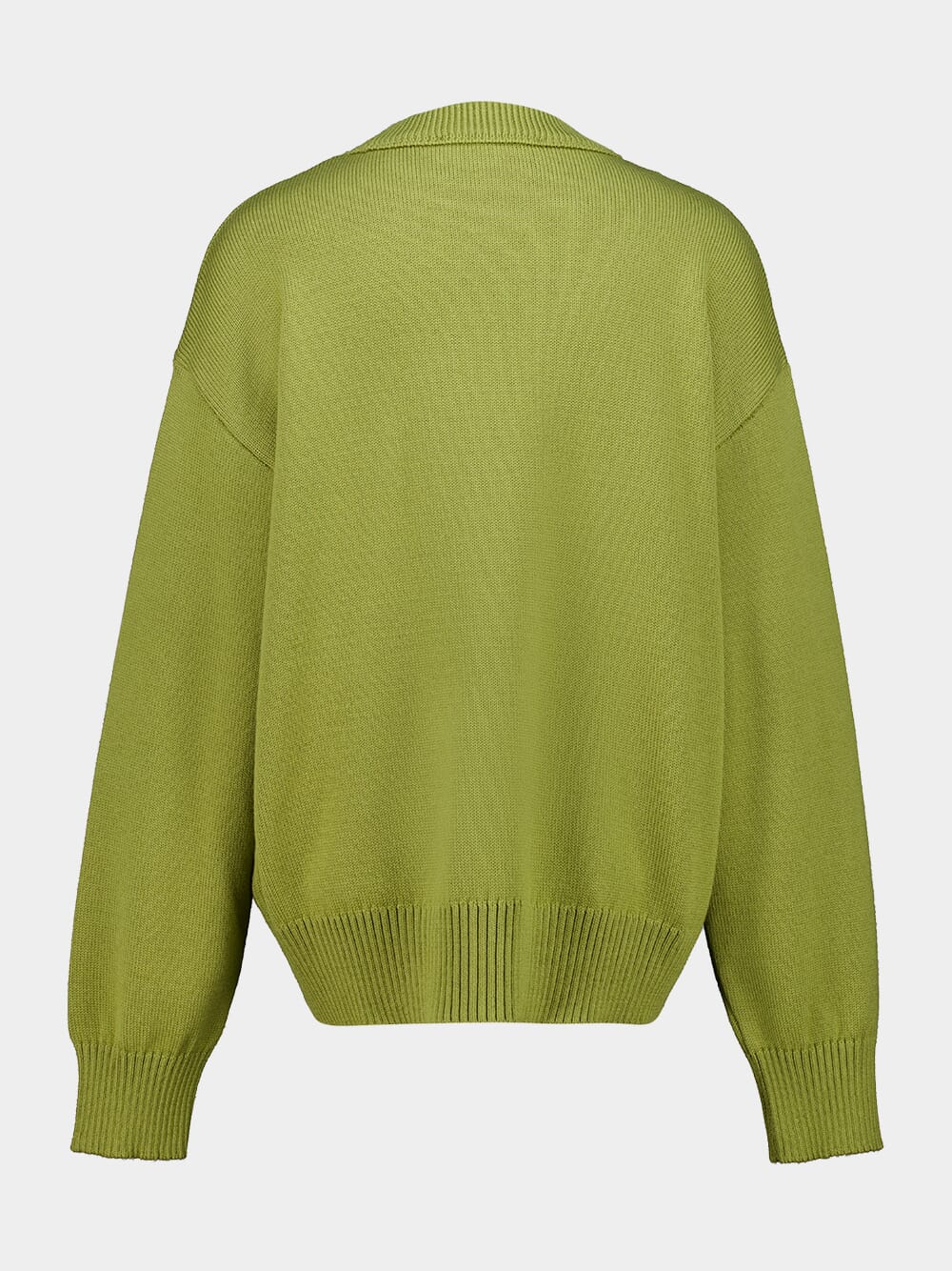 Matcha Green Wool and Cotton Ami de Coeur Crewneck Sweater - Image 2