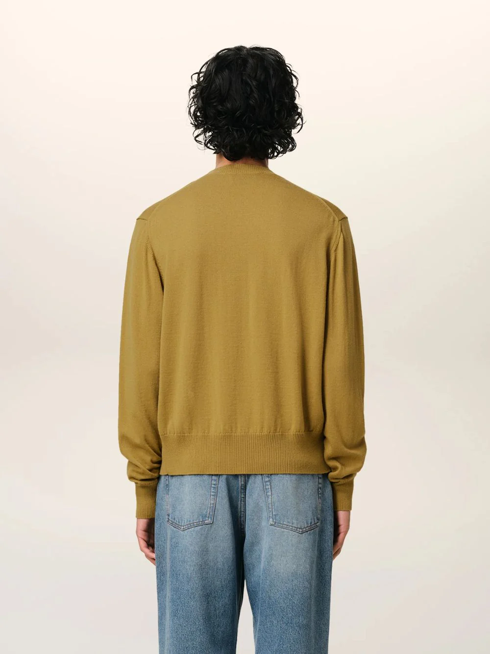 Mustard Wool Crew Neck Sweater - Image 4