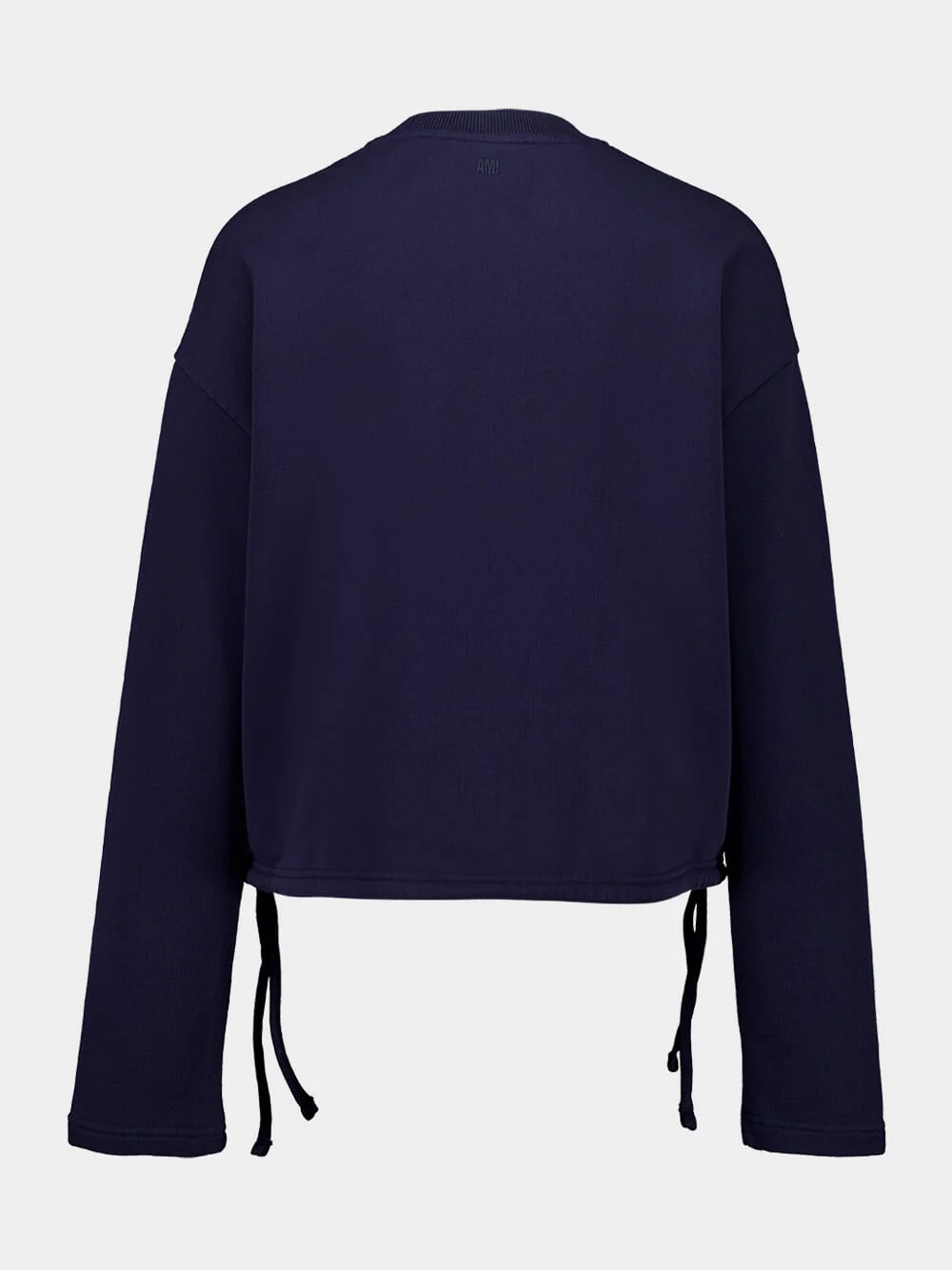 Navy Cotton Cropped Sweatshirt - Image 3