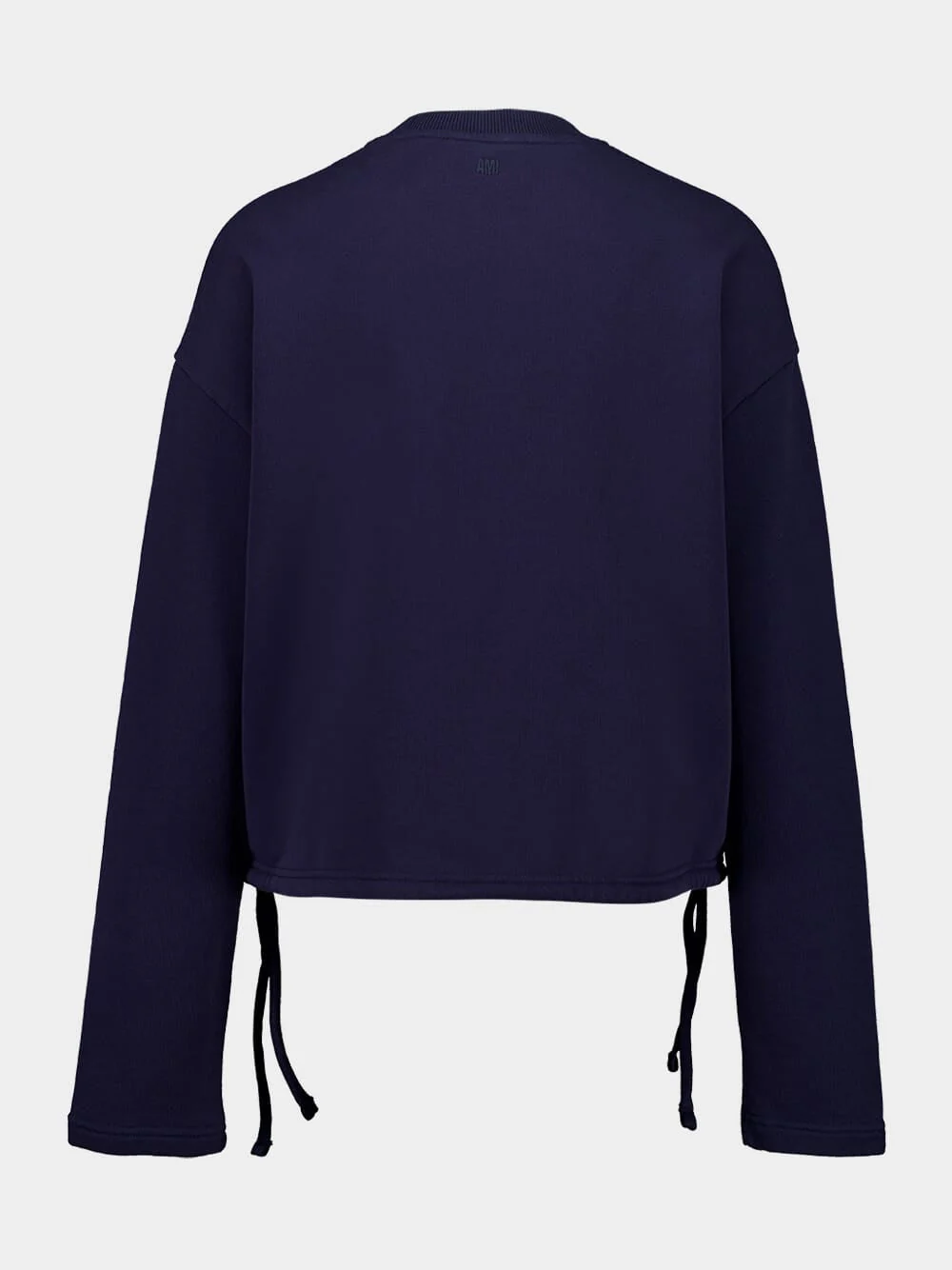 Navy Cotton Cropped Sweatshirt - Image 9