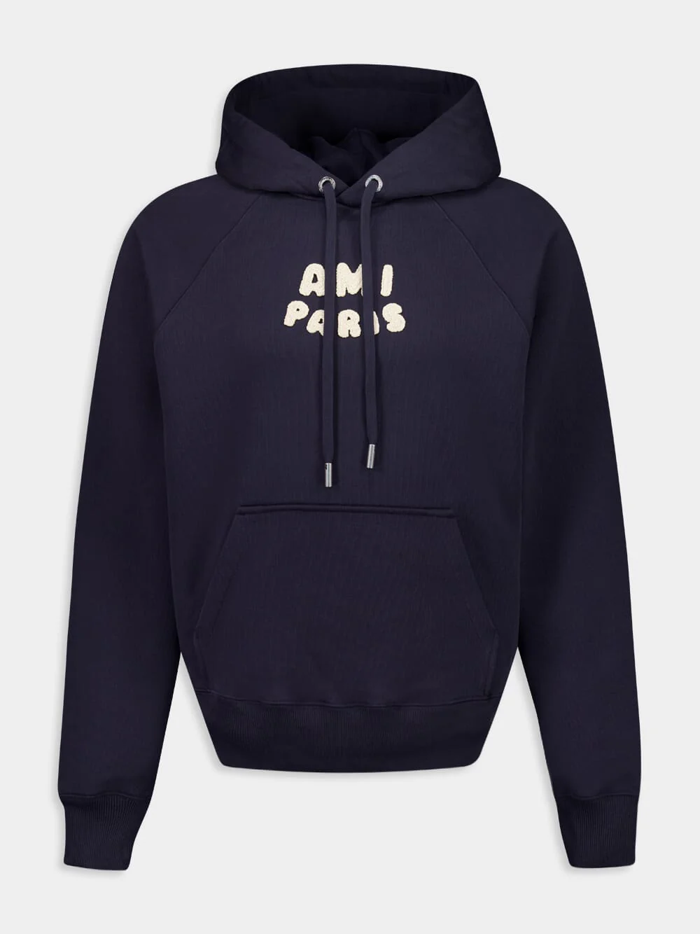 Navy Cotton Hooded Sweatshirt with Patch