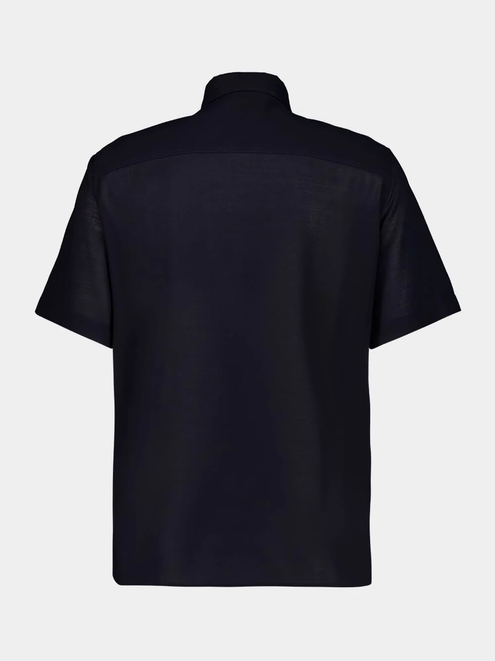 Navy Cotton Short Sleeve Shirt - Image 2