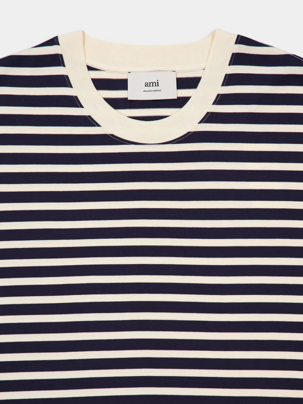 Navy Recycled Cotton Loose Striped T-Shirt - Image 5