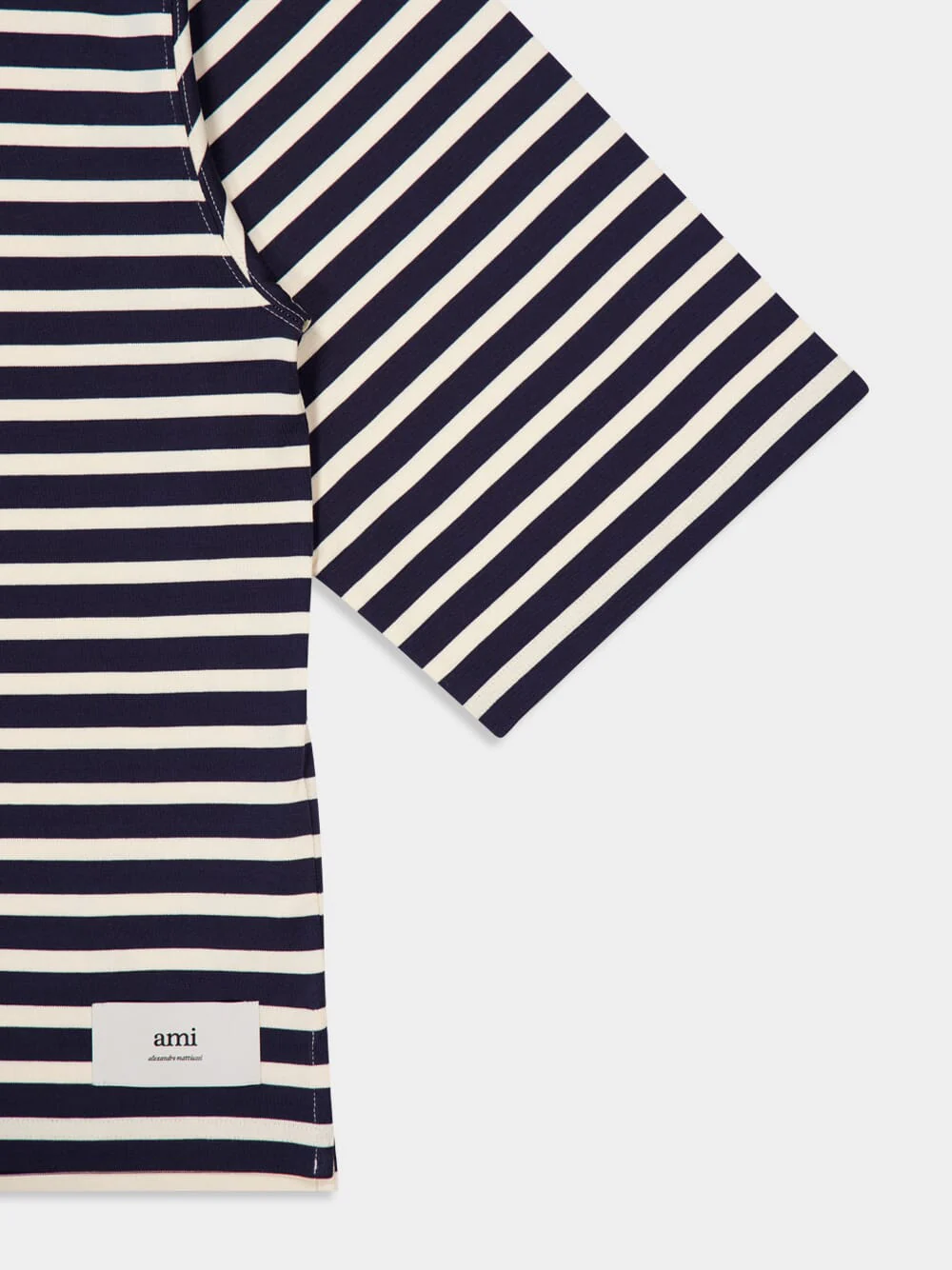 Navy Recycled Cotton Loose Striped T-Shirt - Image 6