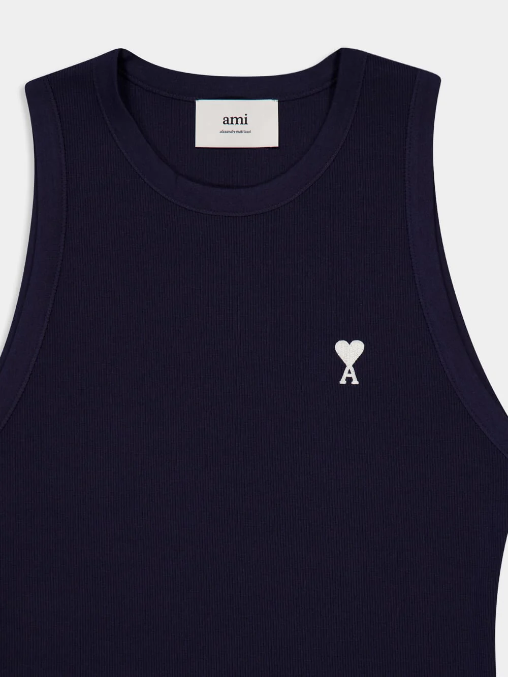 Night Blue Cotton Rib Tank Top - Image 4
