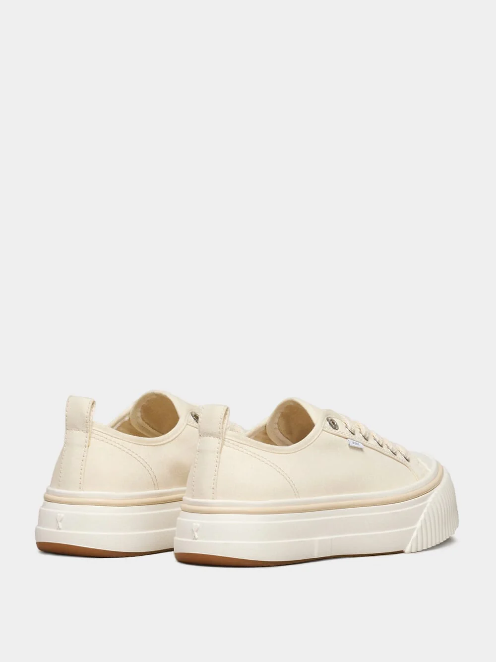 Off White Cotton Canvas Sneakers - Image 5