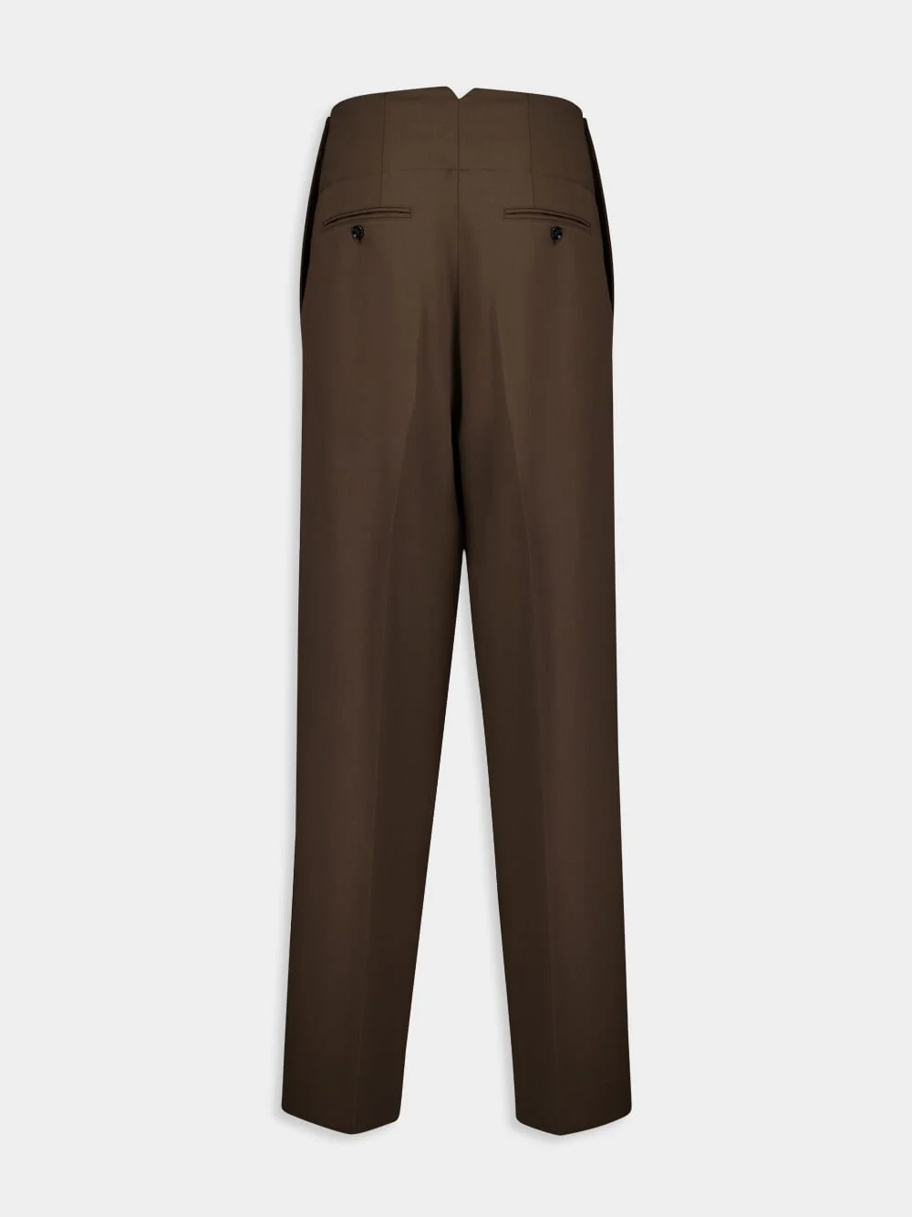 Olive Green Wool Sailor Trousers - Image 3