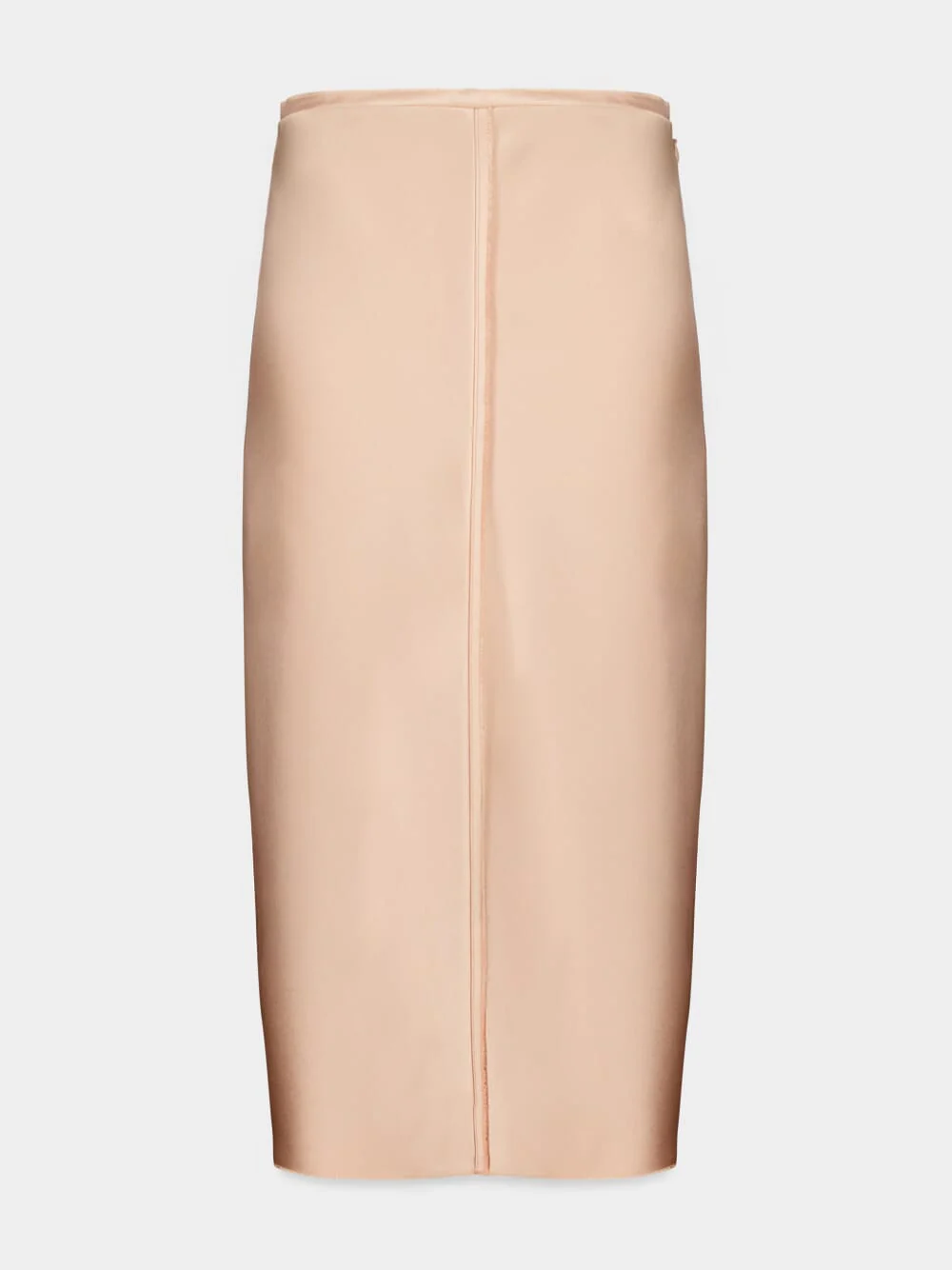 Powder Satin Raw Edge Midi Skirt