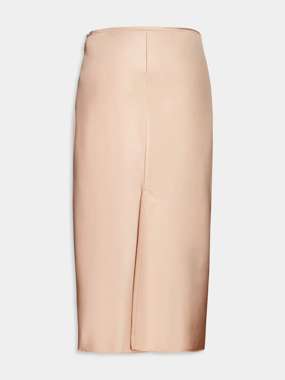 Powder Satin Raw Edge Midi Skirt - Image 2