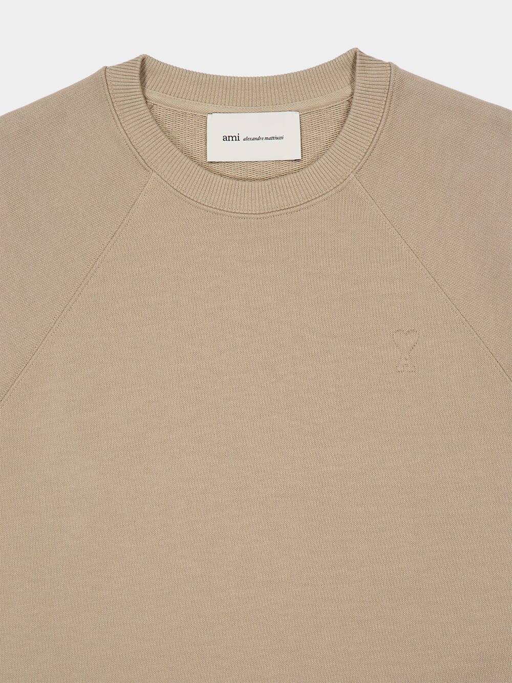 Taupe Beige Cotton Embossed Ami de Coeur Sweatshirt - Image 5