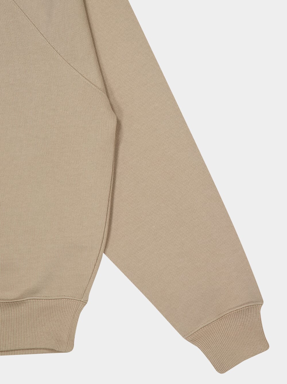 Taupe Beige Cotton Embossed Ami de Coeur Sweatshirt - Image 6
