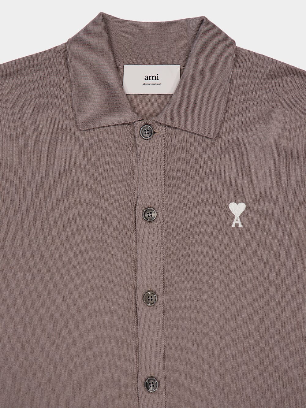 Taupe Buttoned Merino Wool Cardigan - Image 7