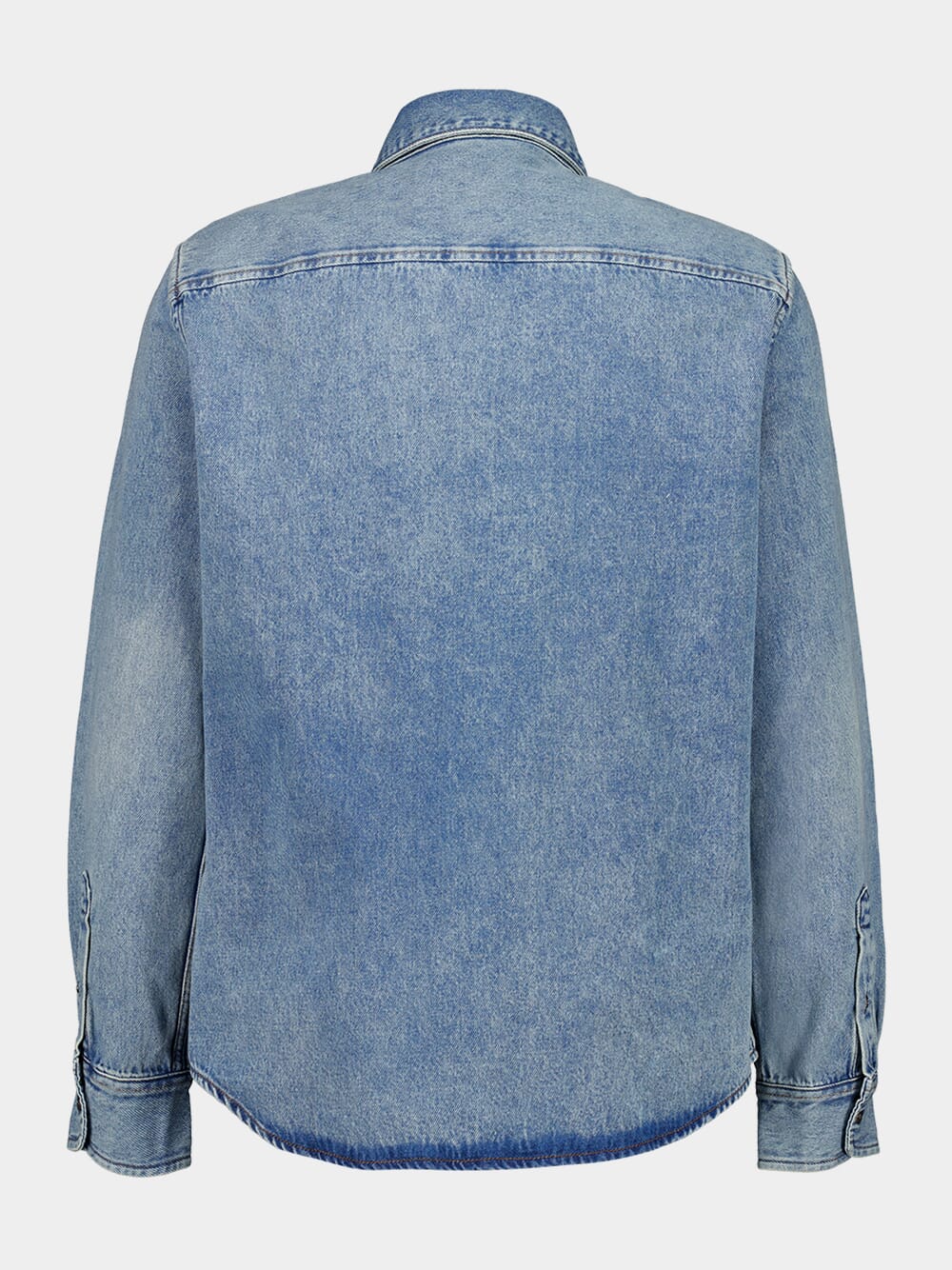 Used Blue Cotton Button-Down Ami De Coeur Shirt - Image 4