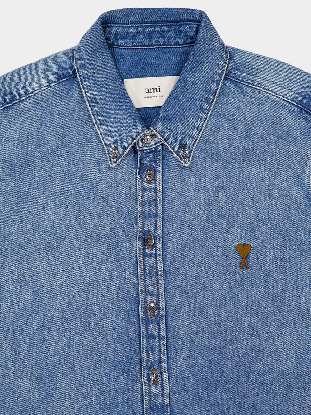 Used Blue Cotton Button-Down Ami De Coeur Shirt - Image 5