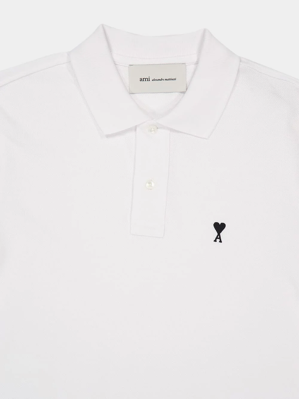 White Ami de Coeur Cotton Polo Shirt - Image 5