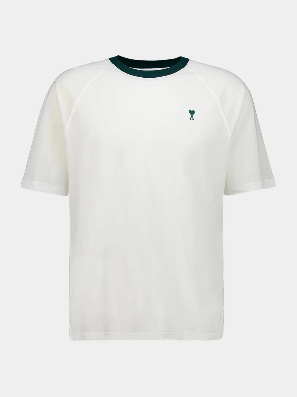 White and Green Ami De Coeur Cotton T-Shirt