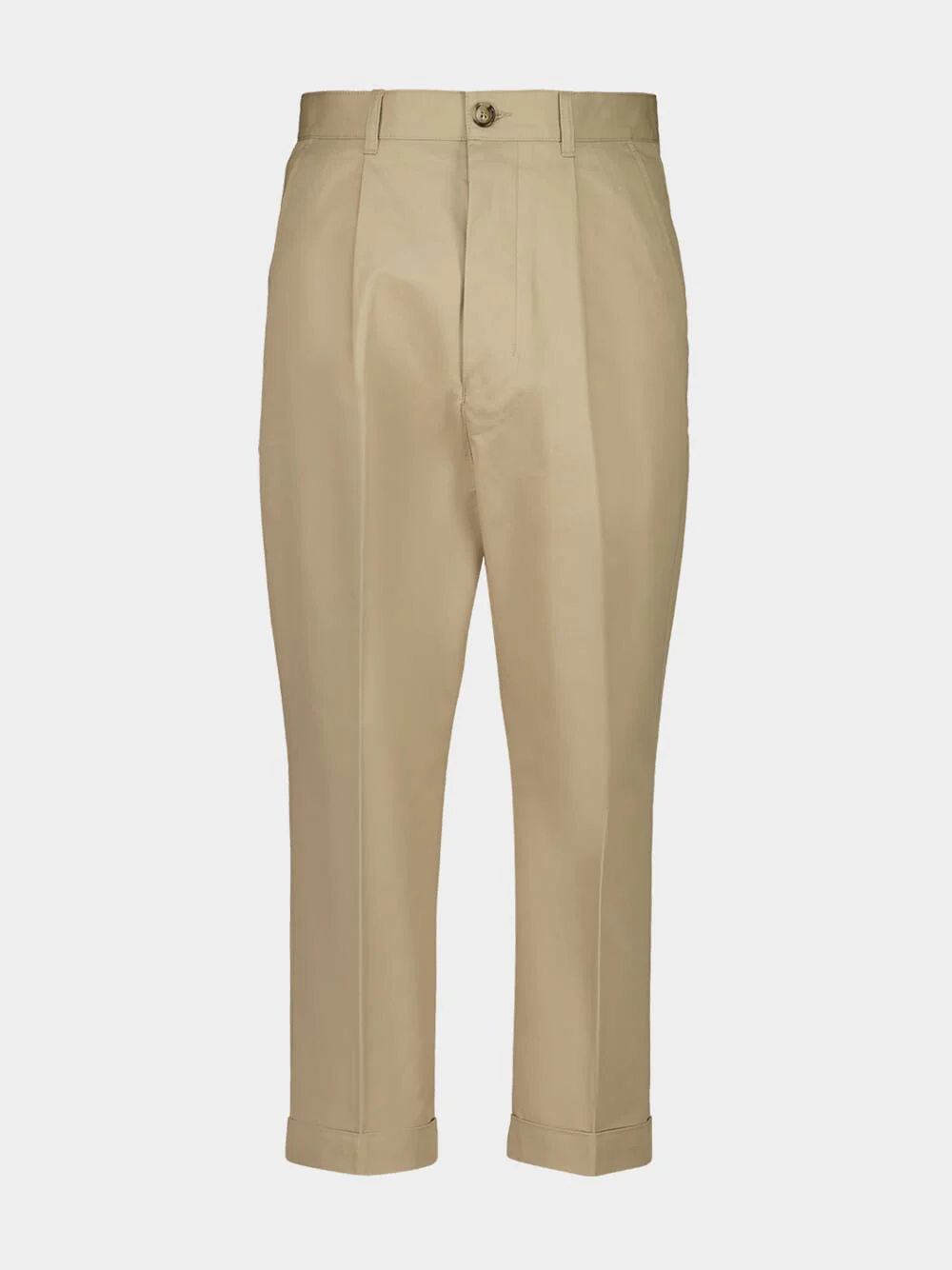 White Coffee Beige Oversized Carrot Trousers