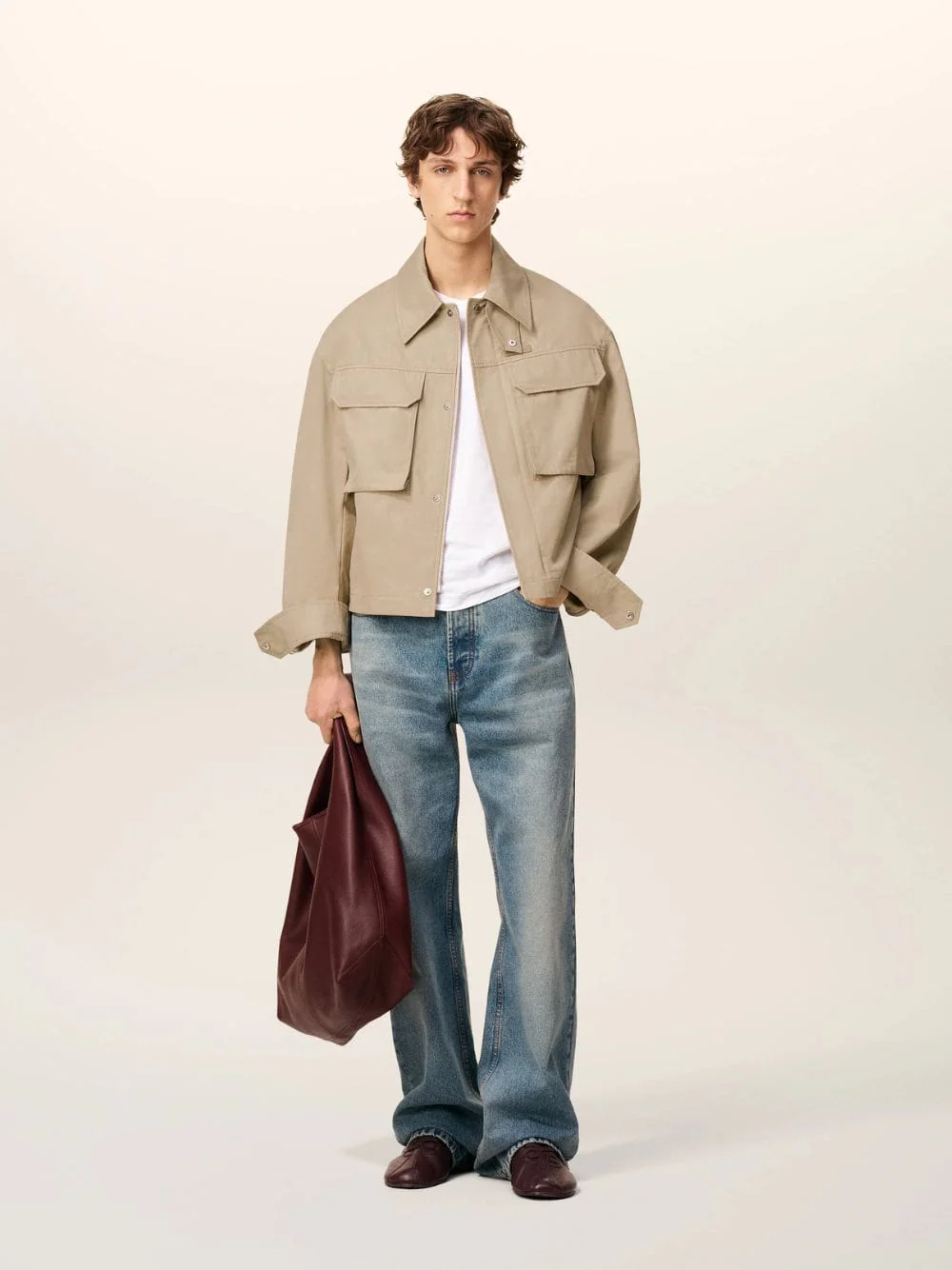 White Coffee Cotton Worker Jacket