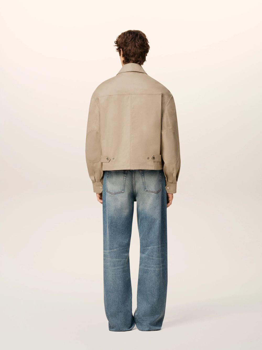 White Coffee Cotton Worker Jacket - Image 3