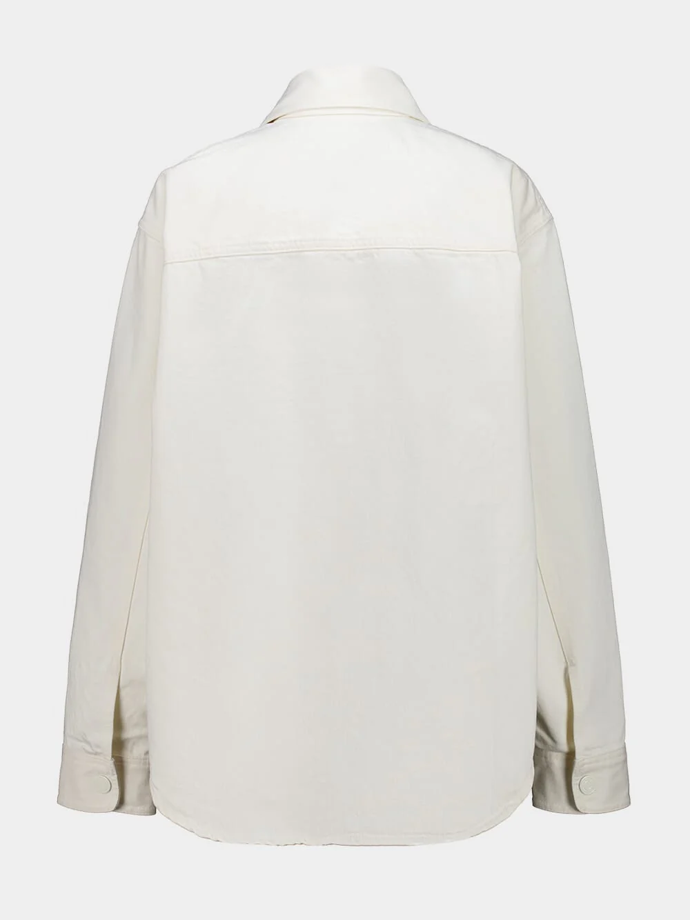 White Cotton Knitted Ami De Coeur Overshirt - Image 2