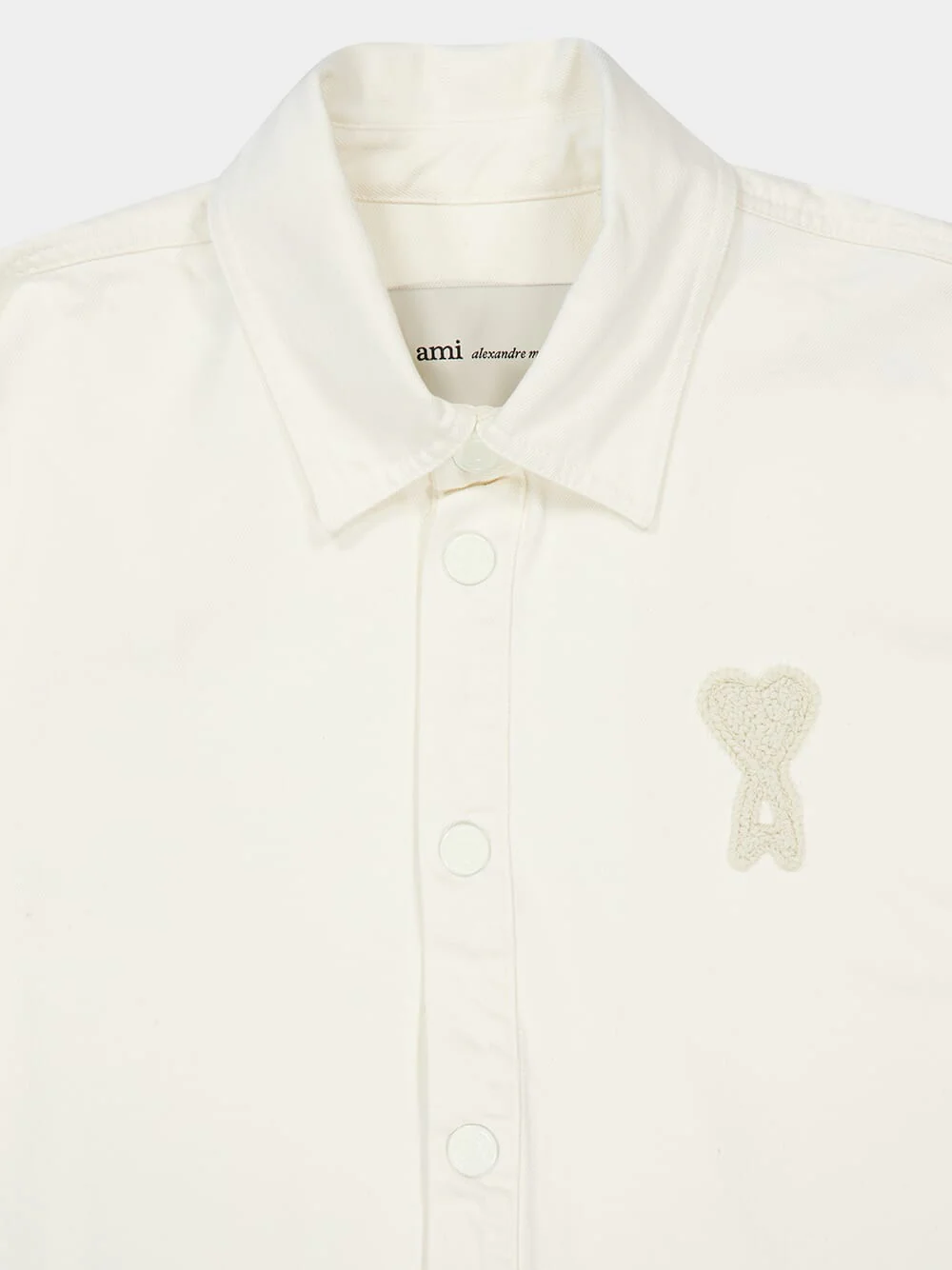 White Cotton Knitted Ami De Coeur Overshirt - Image 3