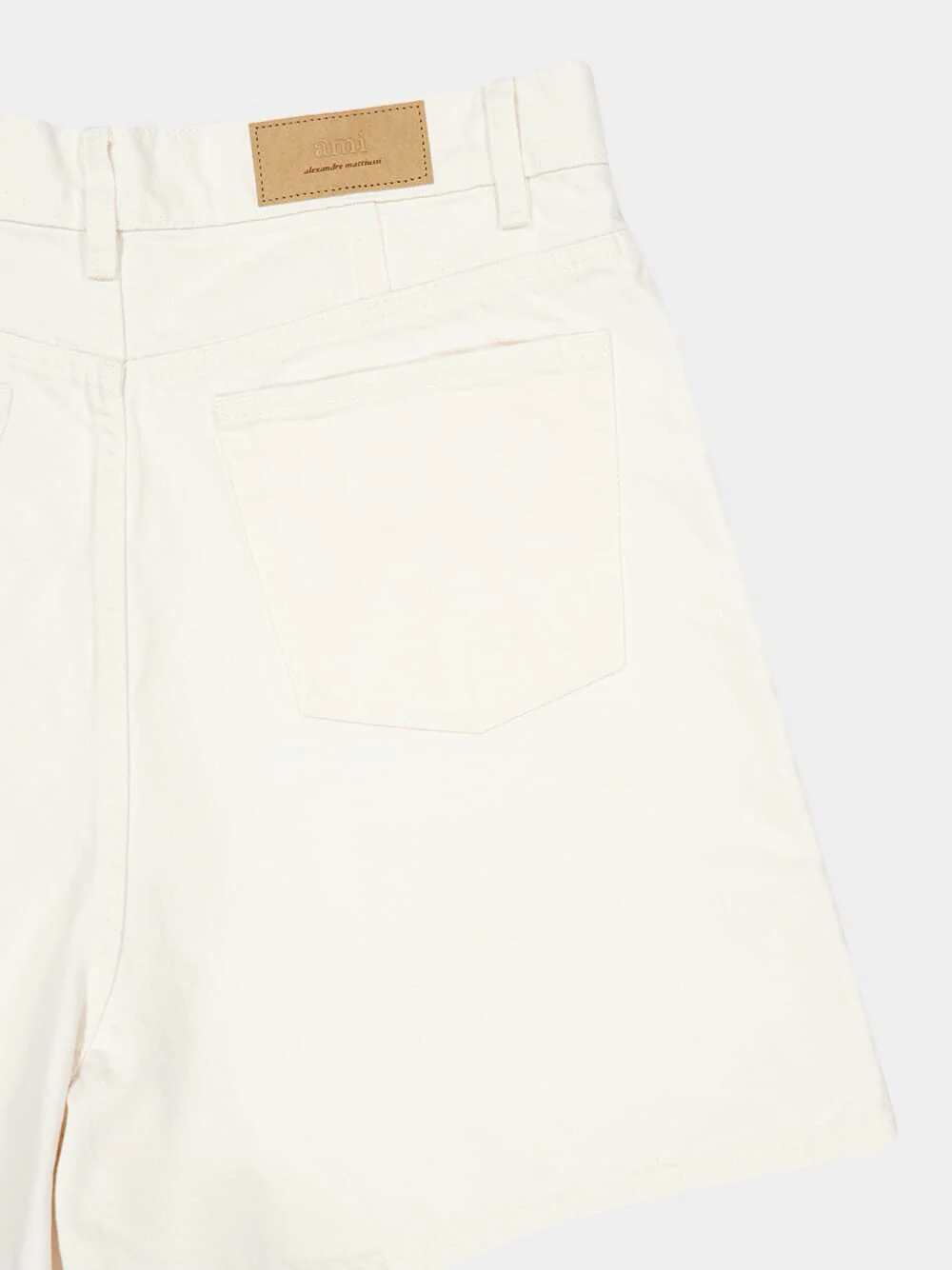 White Cotton Loose Bermuda Shorts - Image 4