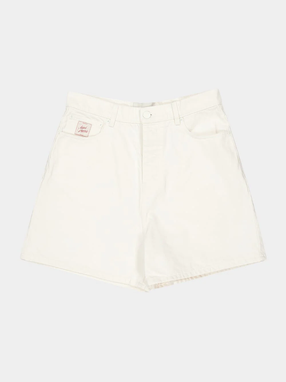 White Cotton Loose Bermuda Shorts - Image 5