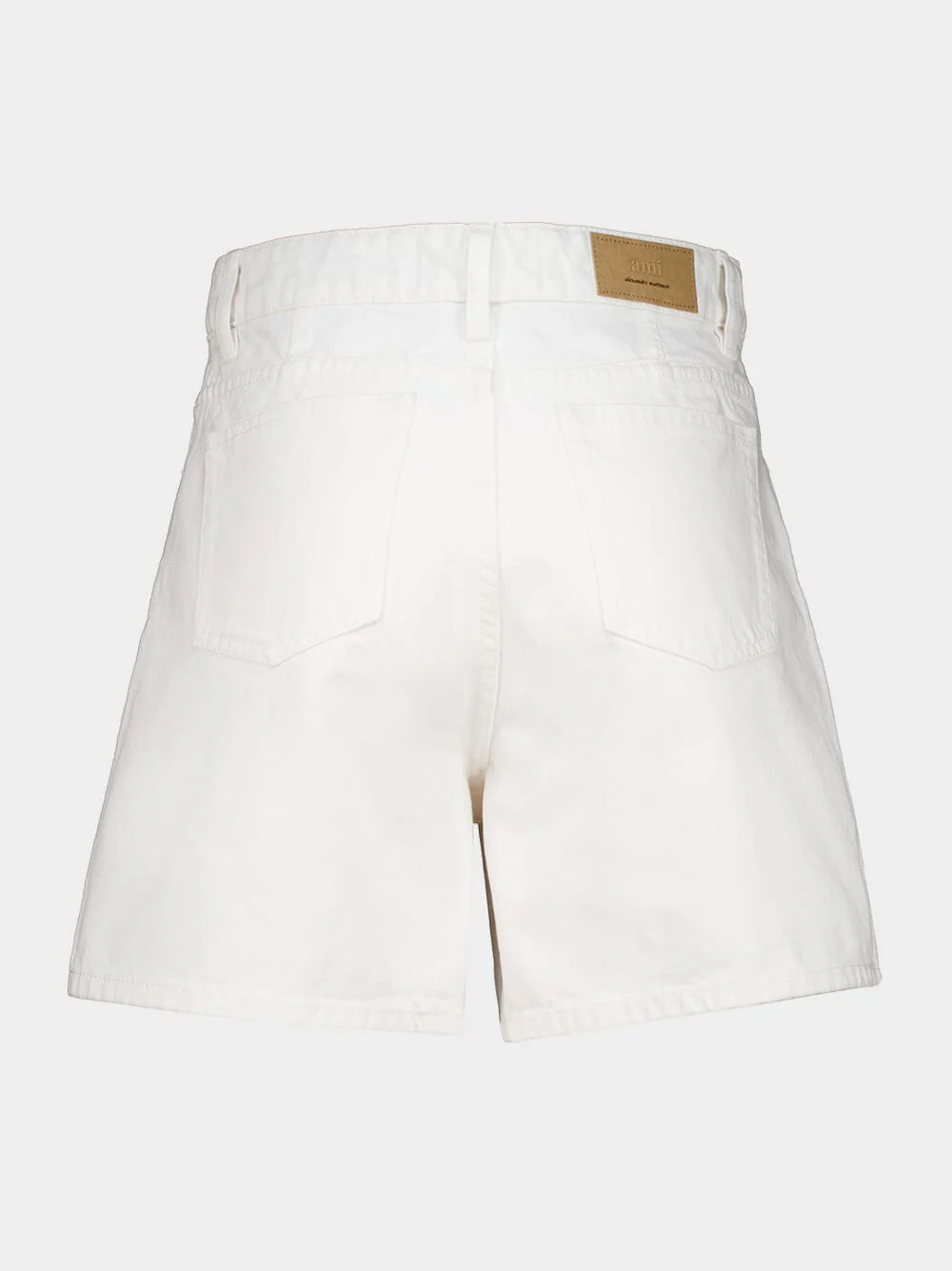 White Cotton Twill Shorts with Heritage Label - Image 4