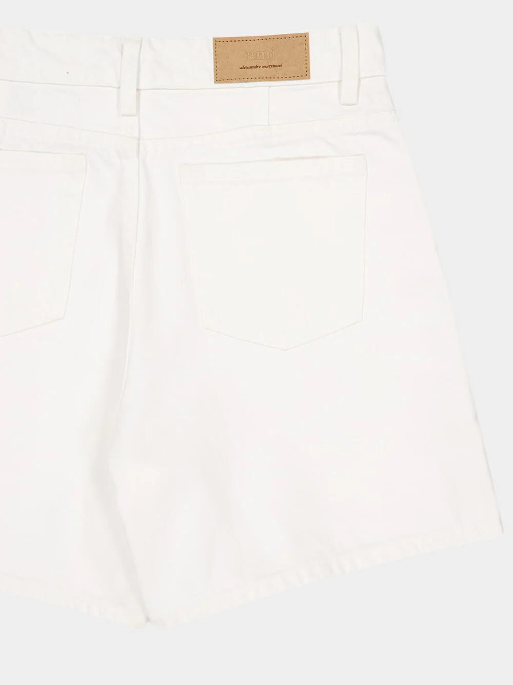 White Cotton Twill Shorts with Heritage Label - Image 6
