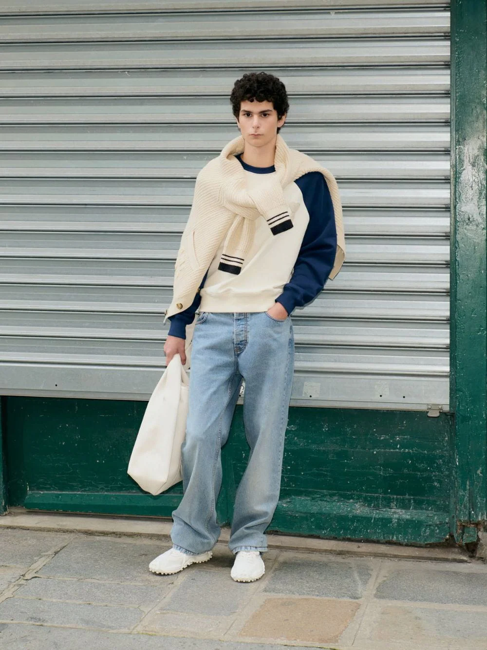 White Cream and Ink Ami De Coeur Sweatshirt