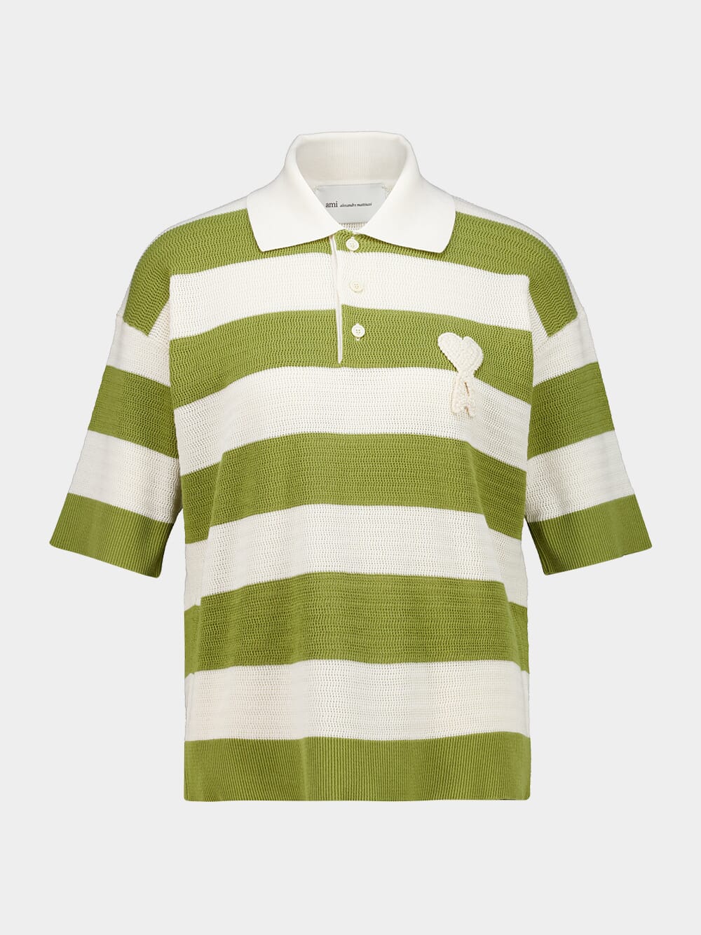 White Cream and Matcha Cotton Polo