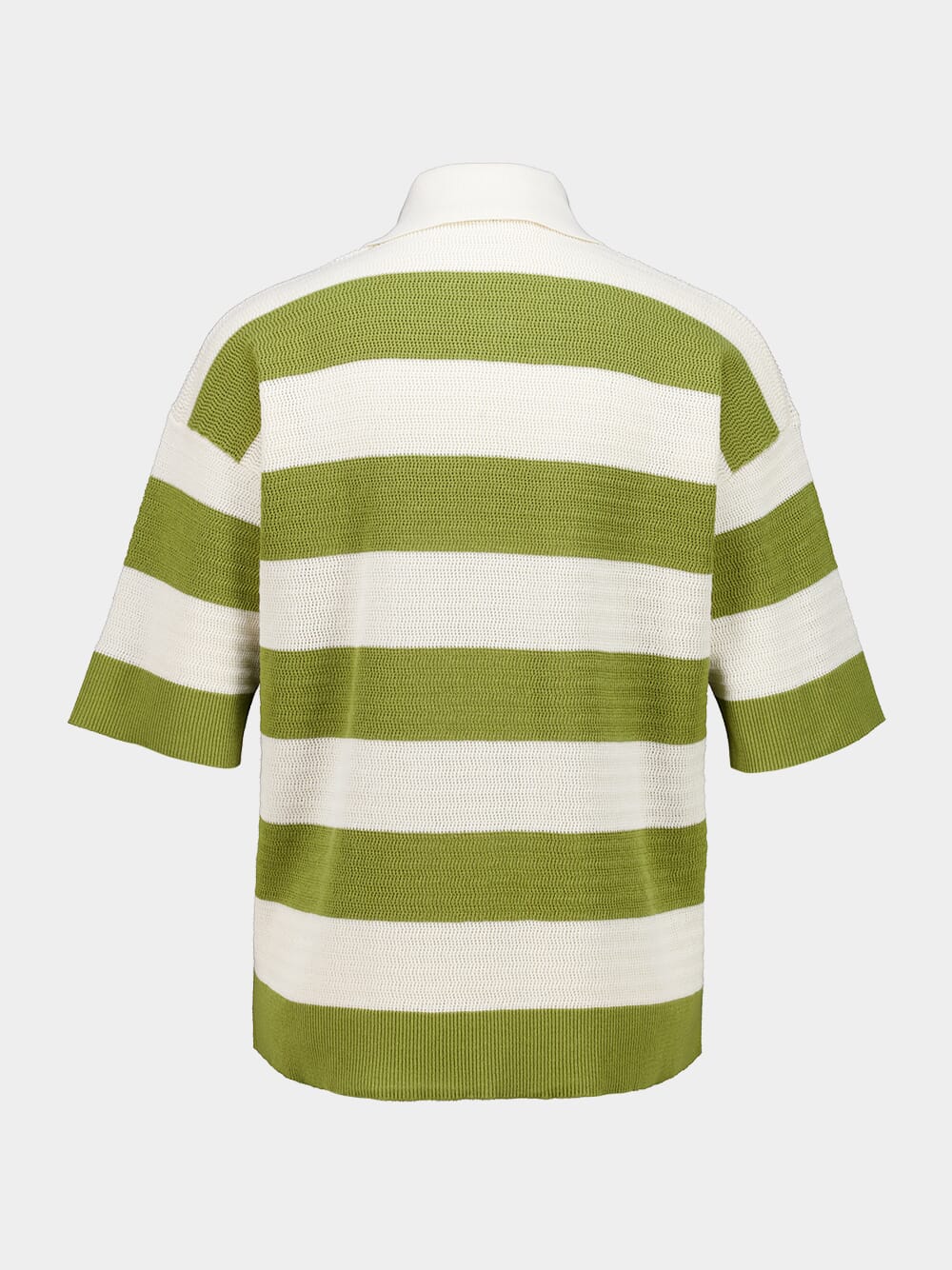 White Cream and Matcha Cotton Polo - Image 3
